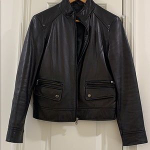 Black leather jacket